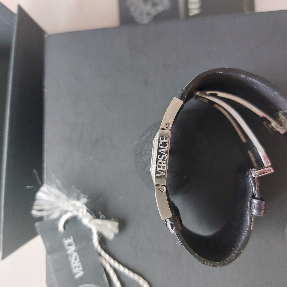 Versace Black And Silver Rectangular Watch - image 7